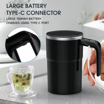 380ML Mini Electric Coffee Self Mixing Mug IP67 Waterproof Food Safe Coffee Mug USB Rechargeable Automatic Magnetic Cup for Tea